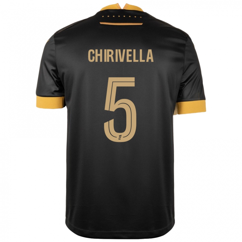 Kinderen Pedro Chirivella #5 Zwart Bruin Uitshirt Uittenue 2024/25 T-Shirt België