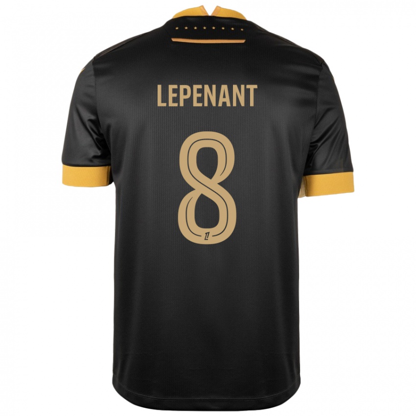 Kinderen Johann Lepenant #8 Zwart Bruin Uitshirt Uittenue 2024/25 T-Shirt België