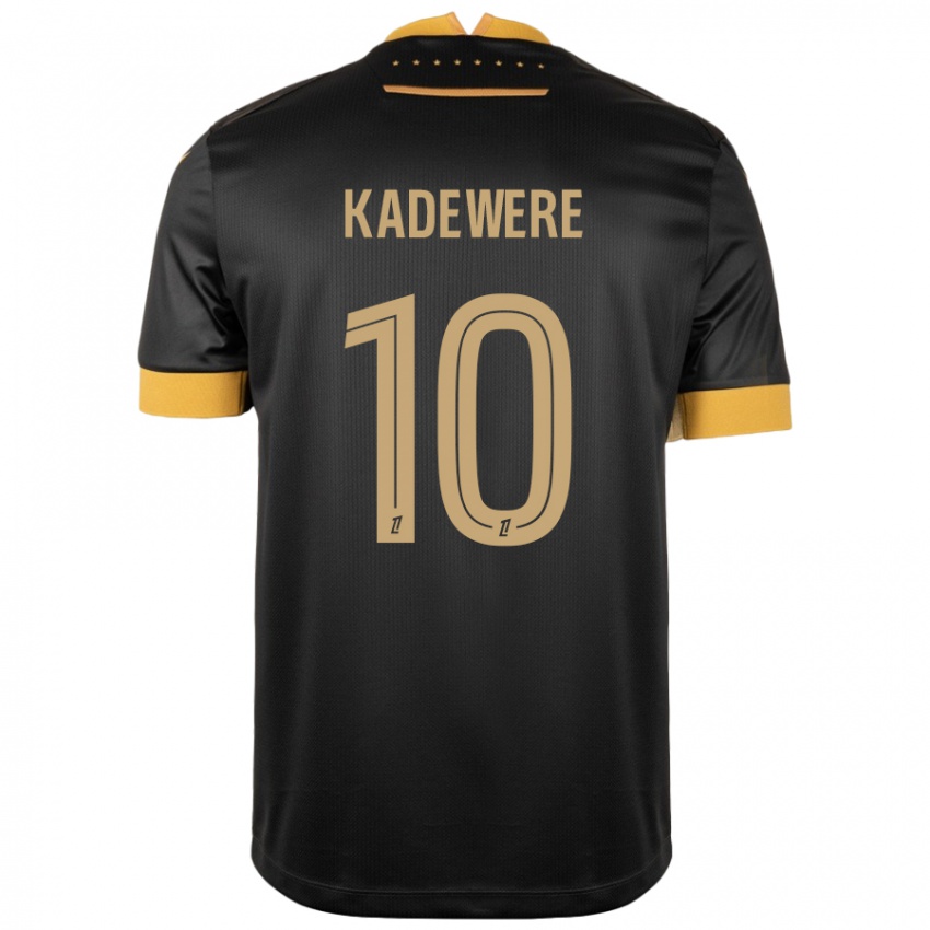 Kinderen Tino Kadewere #10 Zwart Bruin Uitshirt Uittenue 2024/25 T-Shirt België