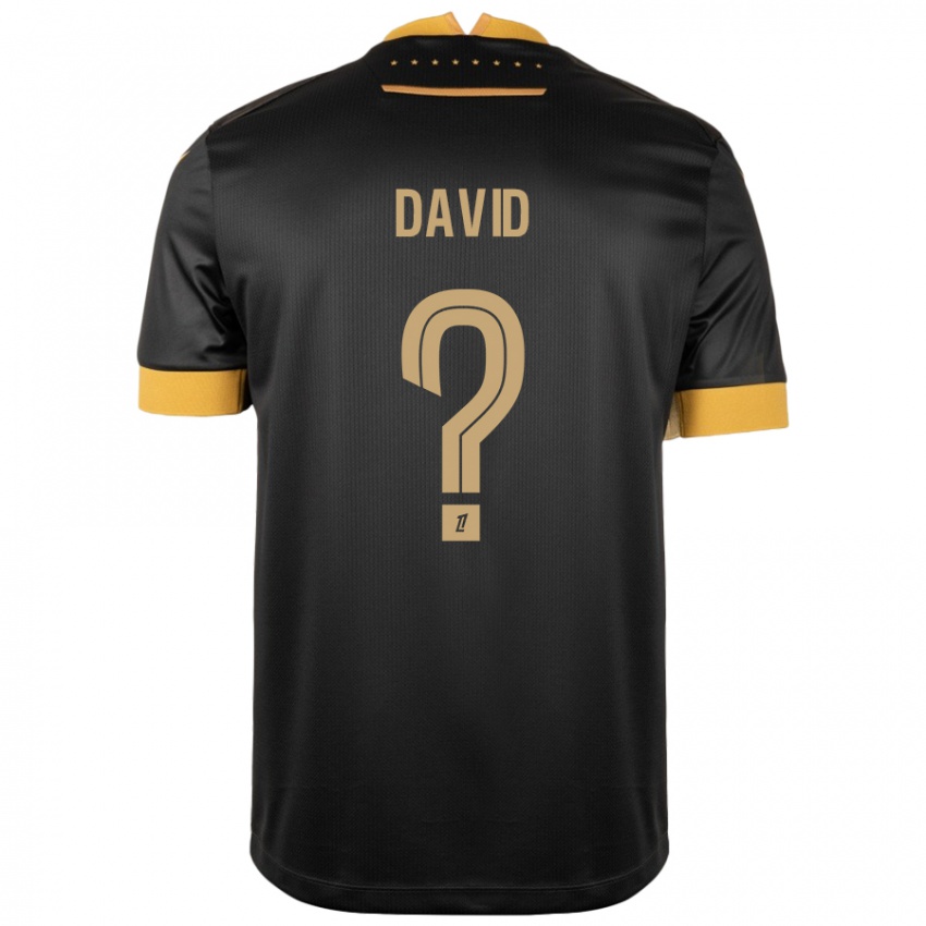 Kinderen Timothé David #0 Zwart Bruin Uitshirt Uittenue 2024/25 T-Shirt België