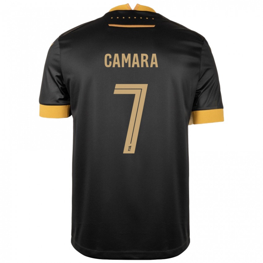 Kinderen Mohamed Camara #7 Zwart Bruin Uitshirt Uittenue 2024/25 T-Shirt België