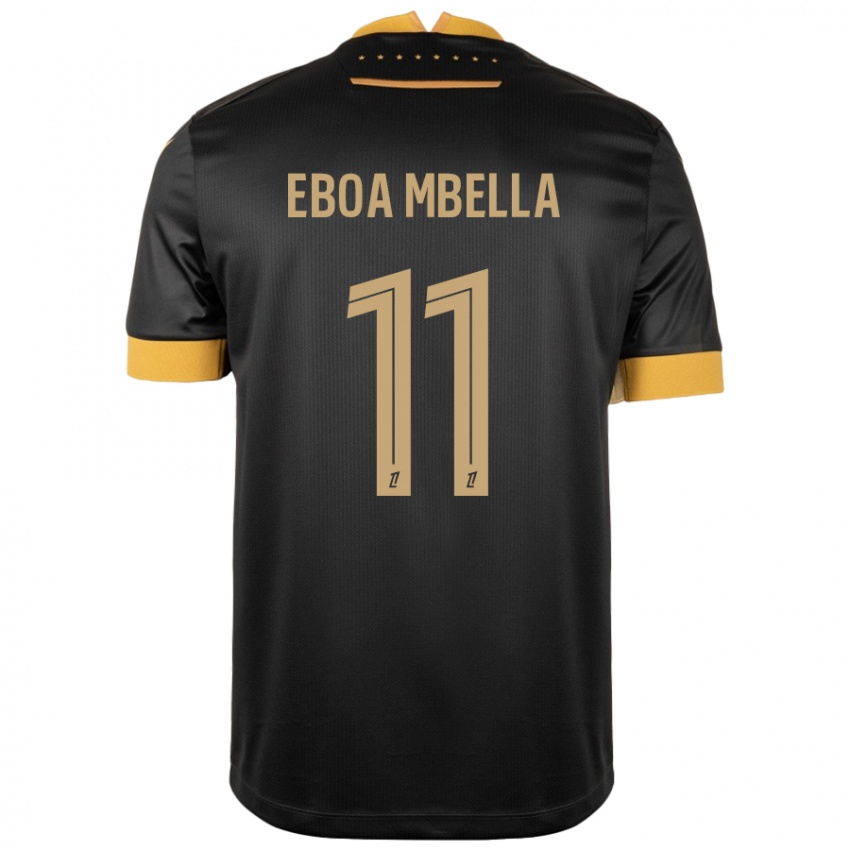 Kinderen Eden Eboa Mbella #11 Zwart Bruin Uitshirt Uittenue 2024/25 T-Shirt België