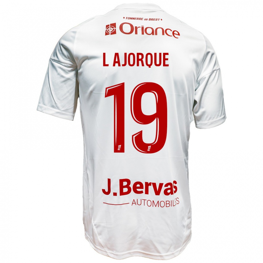 Kinderen Ludovic Ajorque #19 Wit Rood Uitshirt Uittenue 2024/25 T-Shirt België