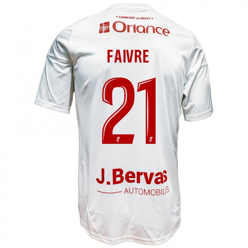 Kinderen Romain Faivre #21 Wit Rood Uitshirt Uittenue 2024/25 T-Shirt België