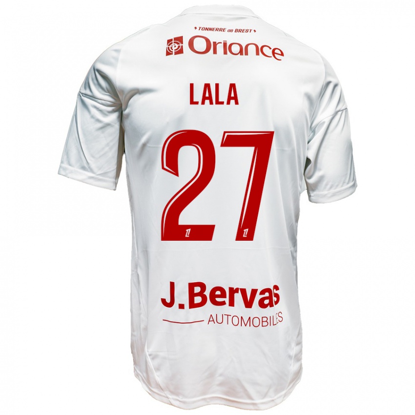 Kinderen Kenny Lala #27 Wit Rood Uitshirt Uittenue 2024/25 T-Shirt België