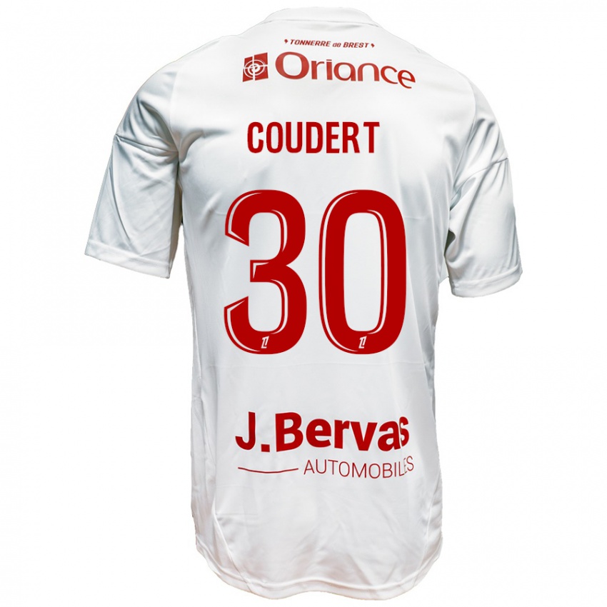 Kinderen Grégoire Coudert #30 Wit Rood Uitshirt Uittenue 2024/25 T-Shirt België