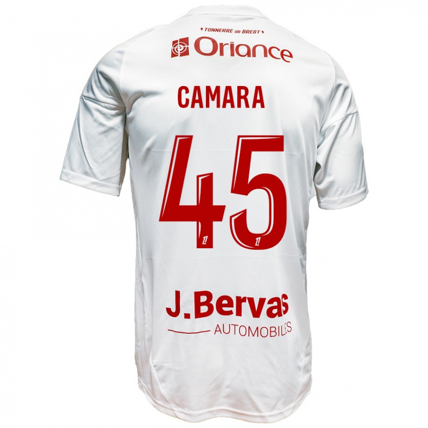 Kinderen Mahdi Camara #45 Wit Rood Uitshirt Uittenue 2024/25 T-Shirt België