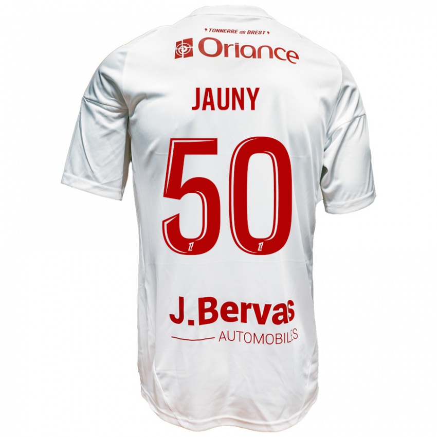 Kinderen Noah Jauny #50 Wit Rood Uitshirt Uittenue 2024/25 T-Shirt België