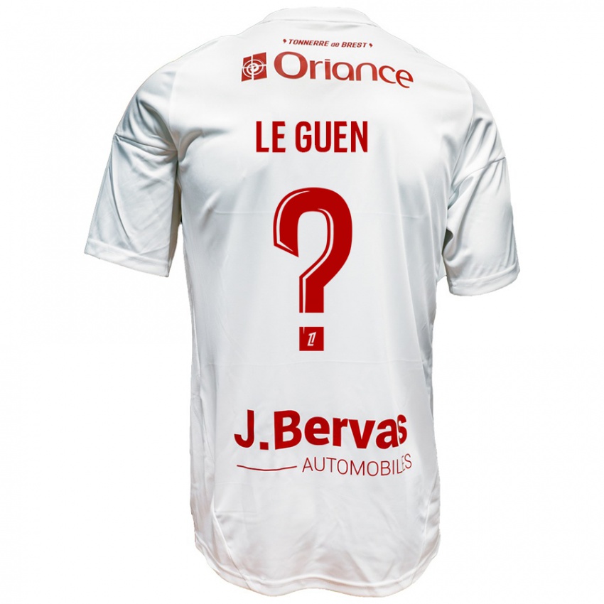 Kinderen Raphaël Le Guen #0 Wit Rood Uitshirt Uittenue 2024/25 T-Shirt België