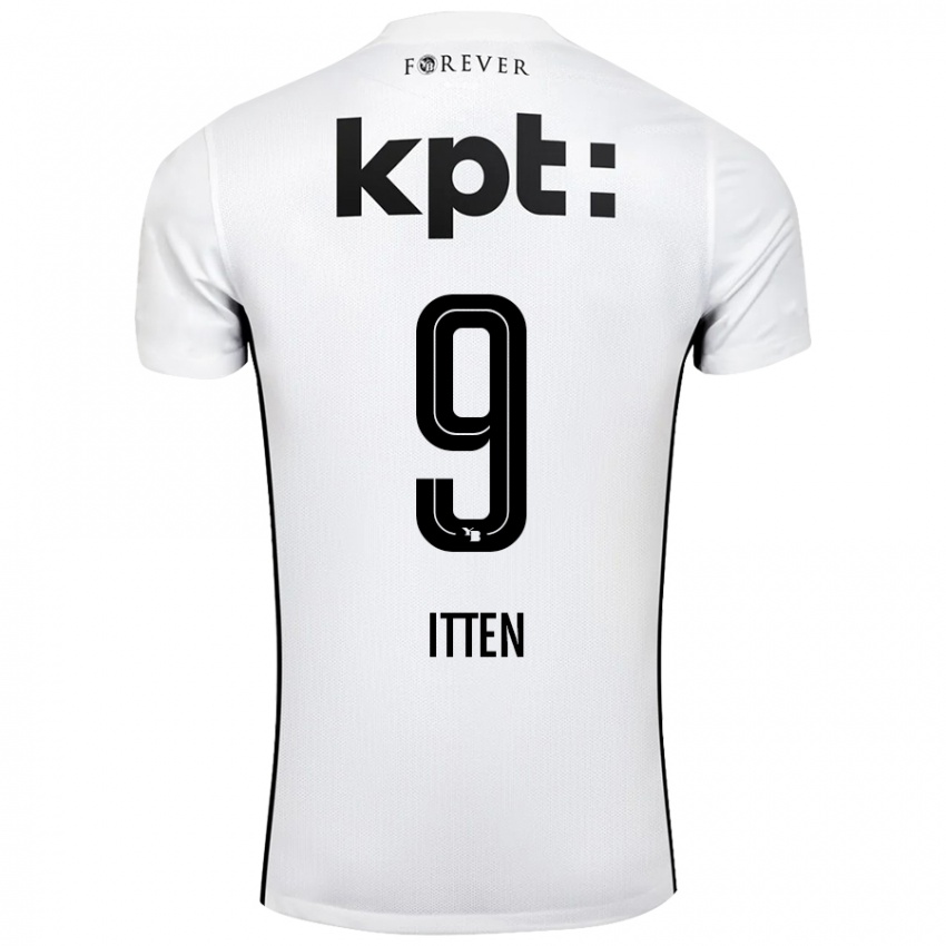 Enfant Maillot Cedric Itten #9 Blanc Noir Tenues Extérieur 2024/25 T-Shirt Belgique