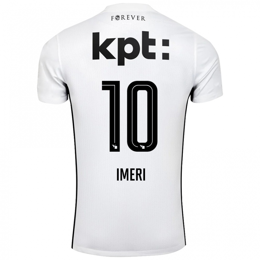 Enfant Maillot Kastriot Imeri #10 Blanc Noir Tenues Extérieur 2024/25 T-Shirt Belgique