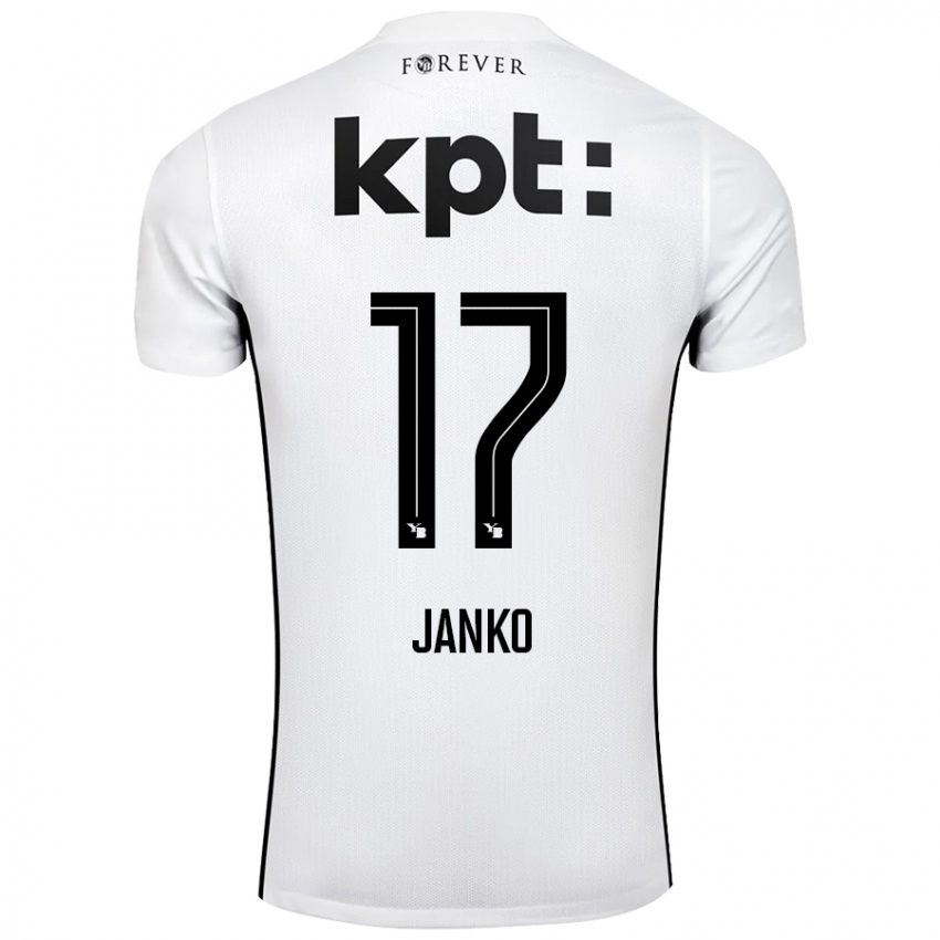 Enfant Maillot Saidy Janko #17 Blanc Noir Tenues Extérieur 2024/25 T-Shirt Belgique