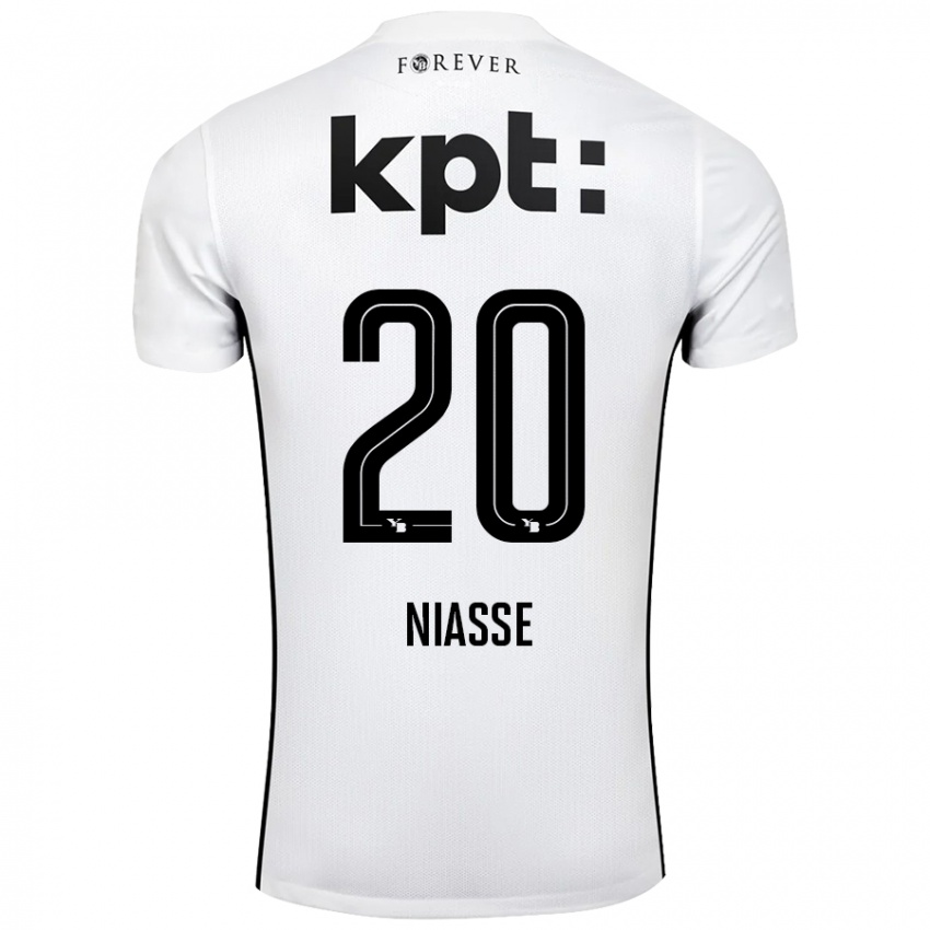 Enfant Maillot Cheikh Niasse #20 Blanc Noir Tenues Extérieur 2024/25 T-Shirt Belgique