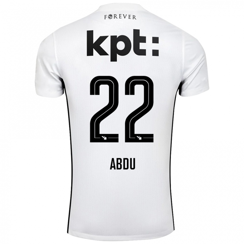 Enfant Maillot Abdu Conté #22 Blanc Noir Tenues Extérieur 2024/25 T-Shirt Belgique