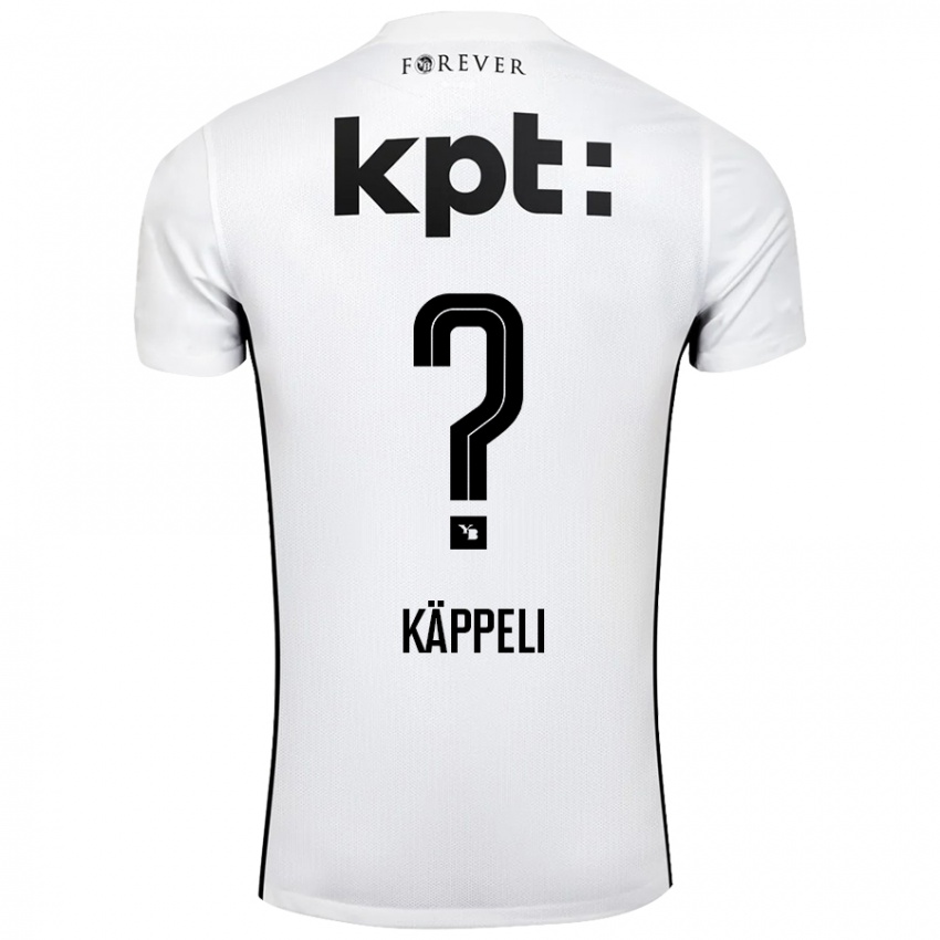 Enfant Maillot Cuno Käppeli #0 Blanc Noir Tenues Extérieur 2024/25 T-Shirt Belgique