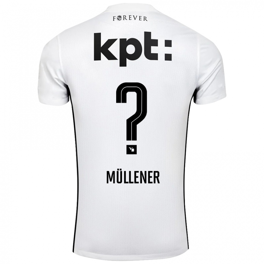 Enfant Maillot Mika Müllener #0 Blanc Noir Tenues Extérieur 2024/25 T-Shirt Belgique