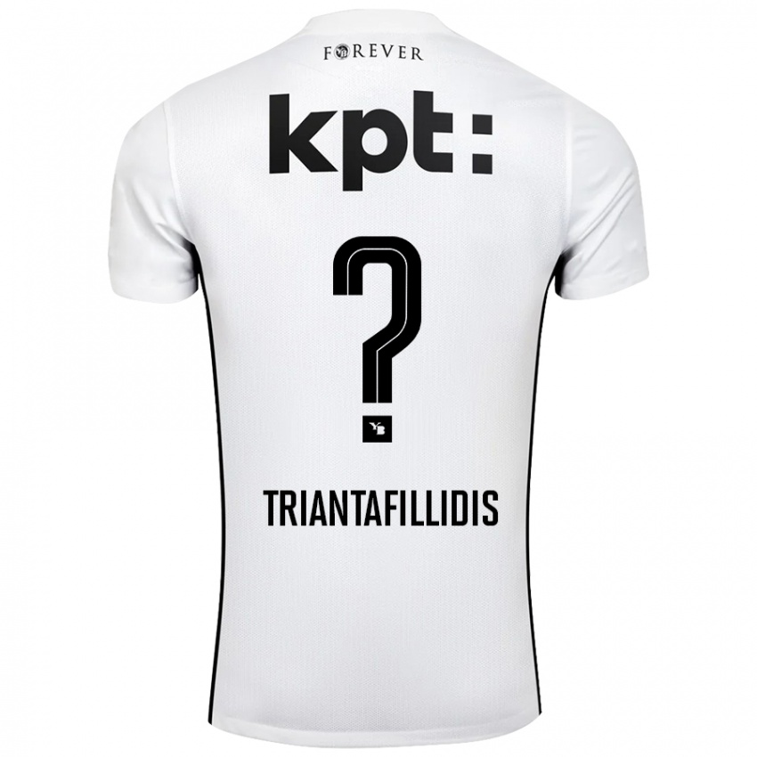 Enfant Maillot Nevin Triantafillidis #0 Blanc Noir Tenues Extérieur 2024/25 T-Shirt Belgique