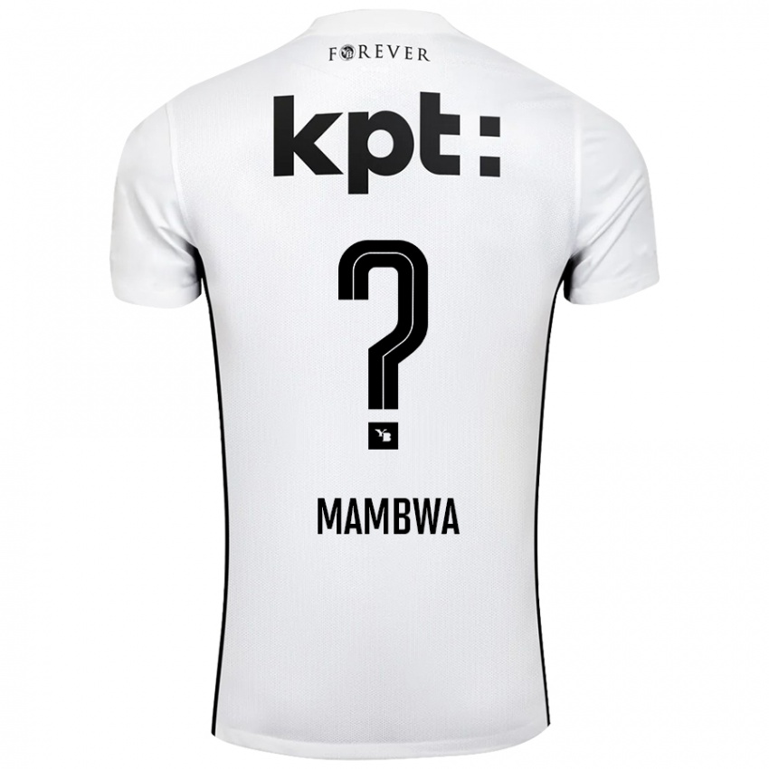 Enfant Maillot Olivier Mambwa #0 Blanc Noir Tenues Extérieur 2024/25 T-Shirt Belgique