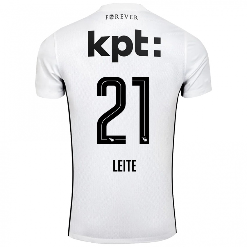 Enfant Maillot Ana Leite #21 Blanc Noir Tenues Extérieur 2024/25 T-Shirt Belgique