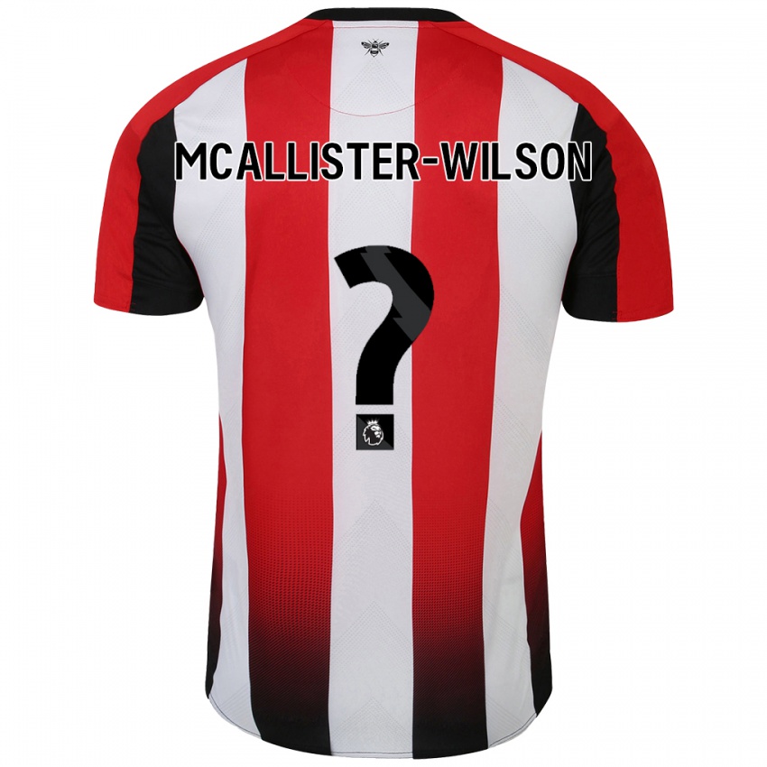 Homme Maillot Zack Mcallister-Wilson #0 Rouge Blanc Tenues Domicile 2024/25 T-Shirt Belgique