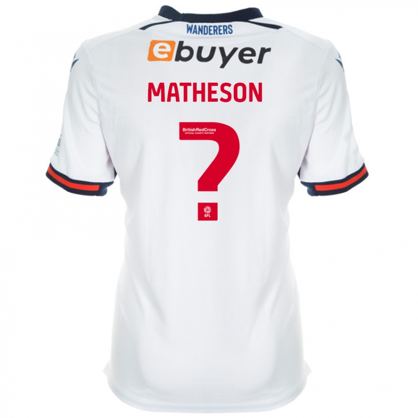 Homme Maillot Luke Matheson #0 Blanc Tenues Domicile 2024/25 T-Shirt Belgique