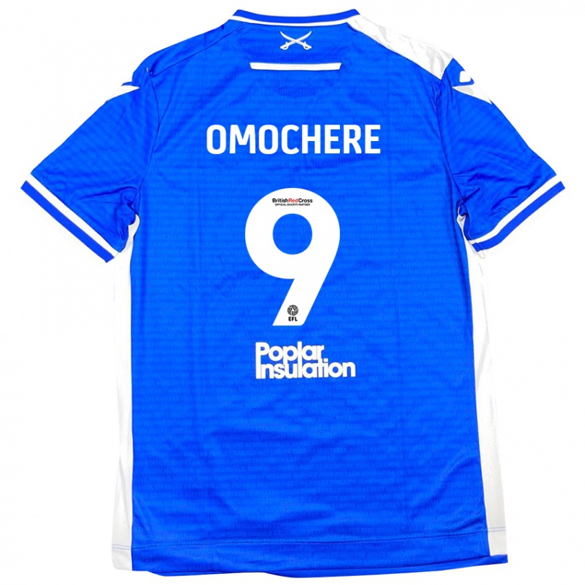 Homme Maillot Promise Omochere #9 Bleu Blanc Tenues Domicile 2024/25 T-Shirt Belgique