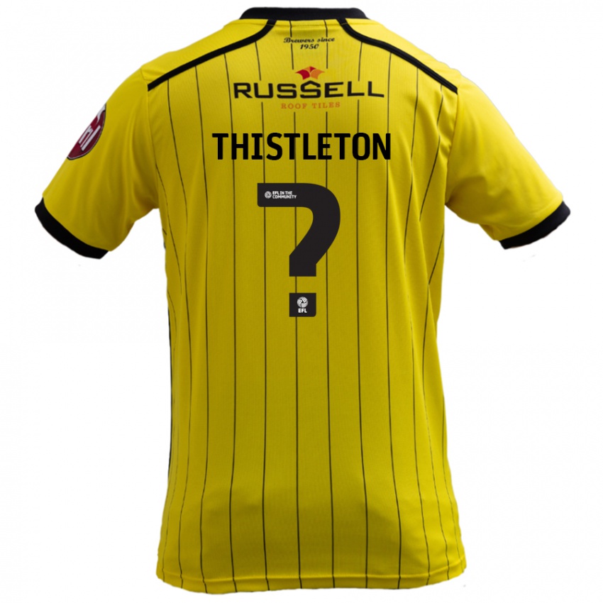 Homme Maillot Bodi Thistleton #0 Jaune Tenues Domicile 2024/25 T-Shirt Belgique