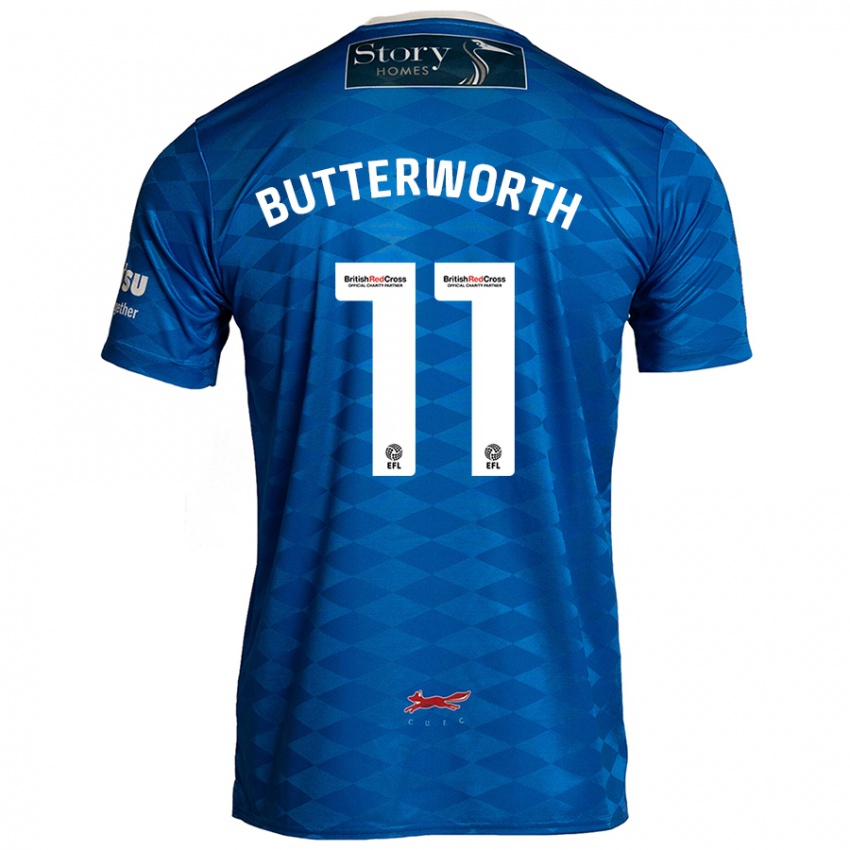 Homme Maillot Daniel Butterworth #11 Bleu Tenues Domicile 2024/25 T-Shirt Belgique