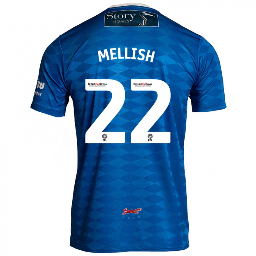 Homme Maillot Jon Mellish #22 Bleu Tenues Domicile 2024/25 T-Shirt Belgique