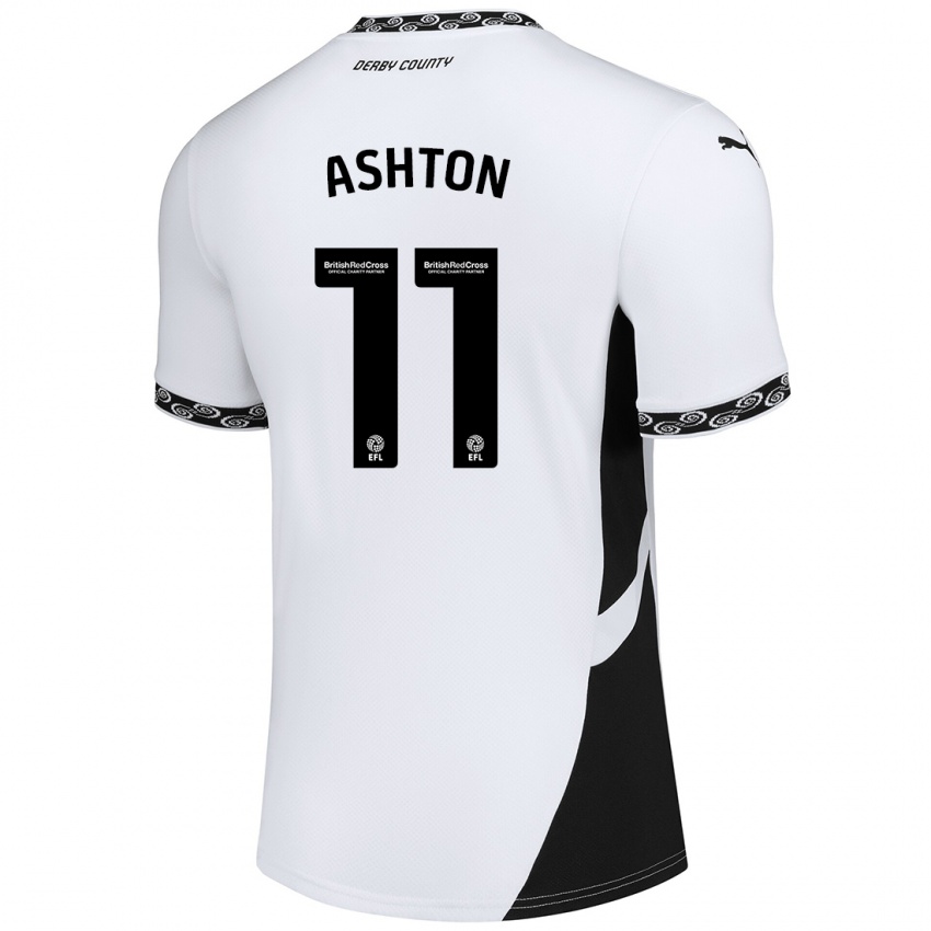 Heren Eleanor Ashton #11 Wit Zwart Thuisshirt Thuistenue 2024/25 T-Shirt België