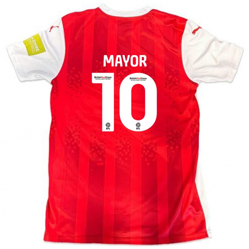 Homme Maillot Danny Mayor #10 Rouge Blanc Tenues Domicile 2024/25 T-Shirt Belgique