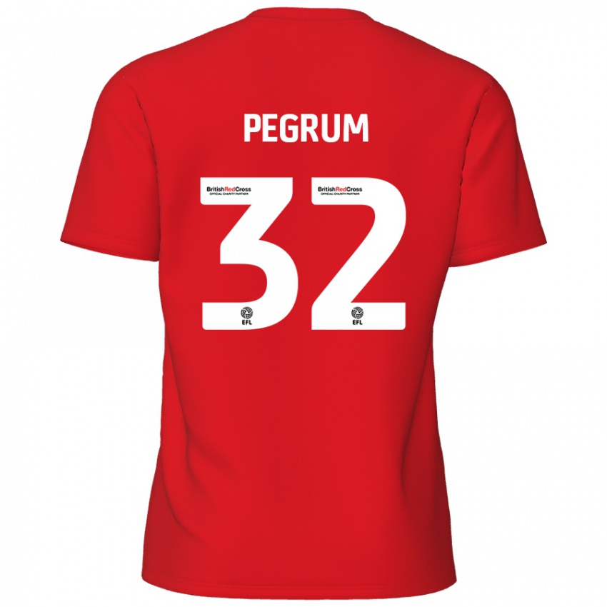 Heren Charlie Pegrum #32 Rood Thuisshirt Thuistenue 2024/25 T-Shirt België