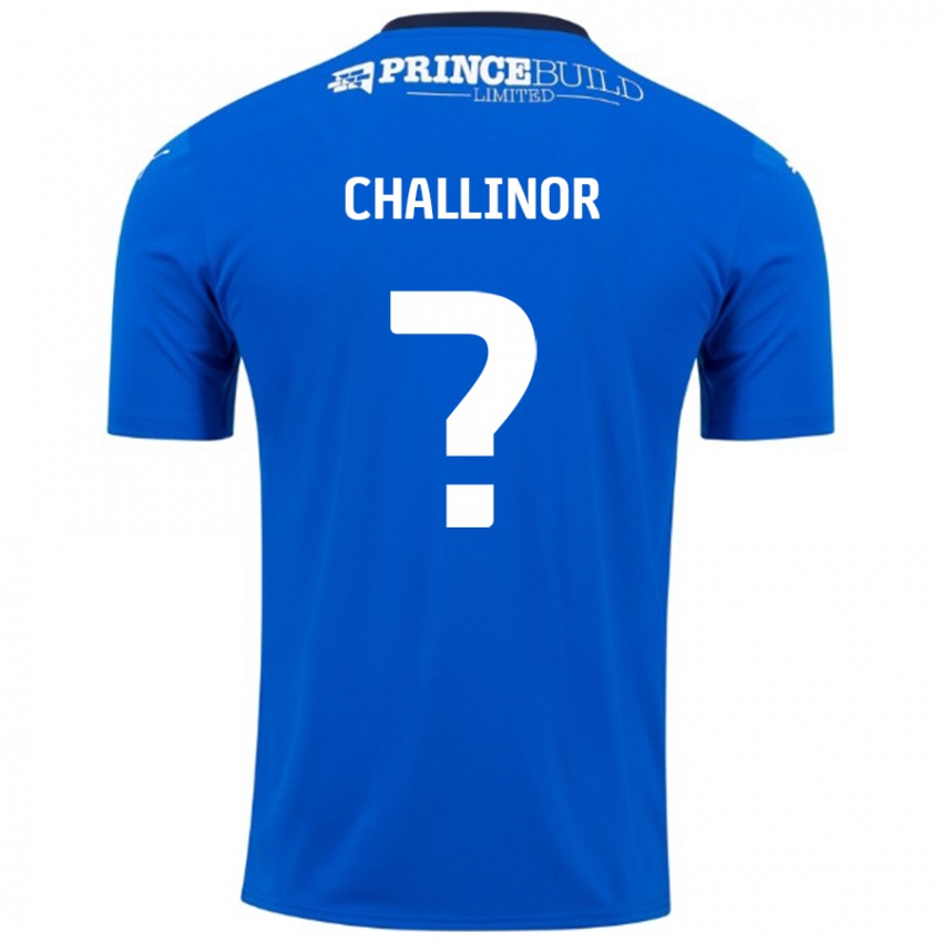 Homme Maillot Ben Challinor #0 Bleu Blanc Tenues Domicile 2024/25 T-Shirt Belgique