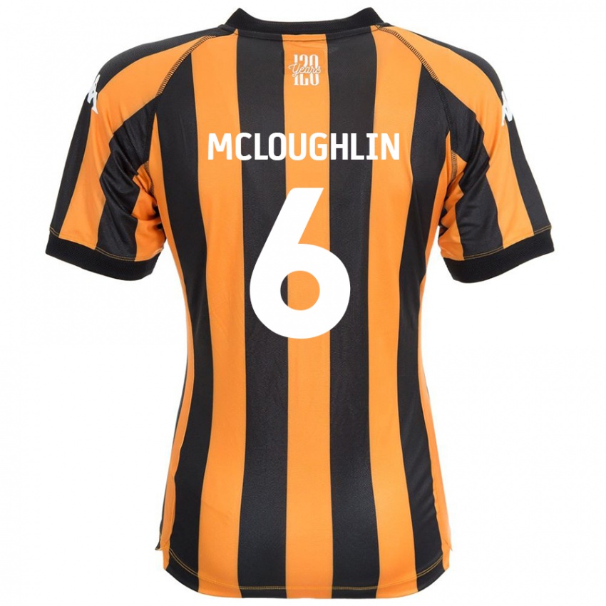 Heren Sean Mcloughlin #6 Zwart Amber Thuisshirt Thuistenue 2024/25 T-Shirt België