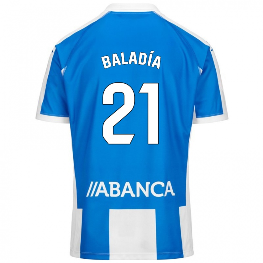 Homme Maillot Álvaro Baladía #21 Bleu Blanc Tenues Domicile 2024/25 T-Shirt Belgique