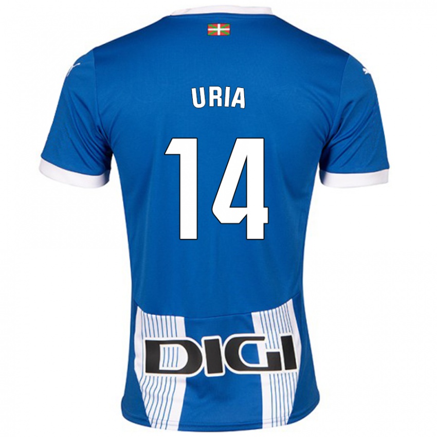 Homme Maillot Iker Uria #14 Bleu Tenues Domicile 2024/25 T-Shirt Belgique