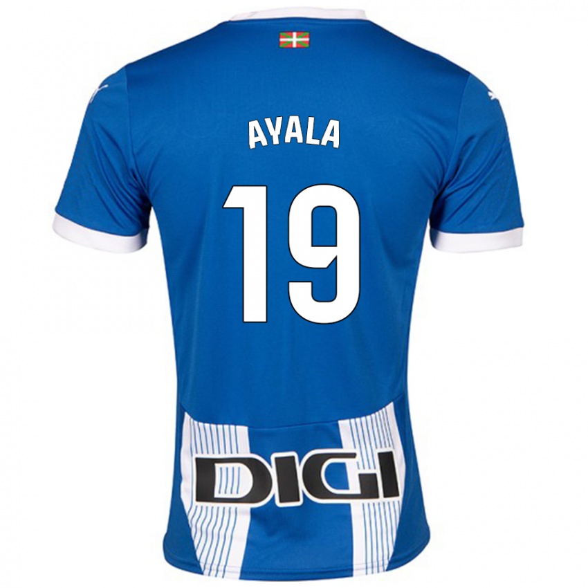 Homme Maillot Axel Ayala #19 Bleu Tenues Domicile 2024/25 T-Shirt Belgique