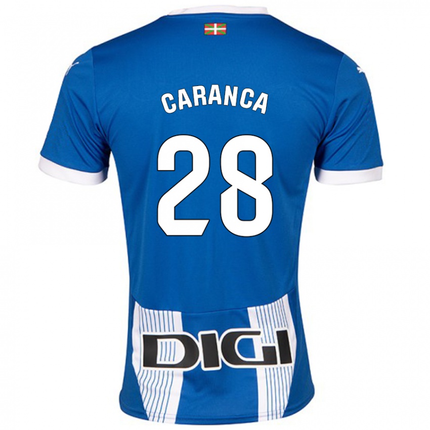 Homme Maillot Sara Caranca #28 Bleu Tenues Domicile 2024/25 T-Shirt Belgique