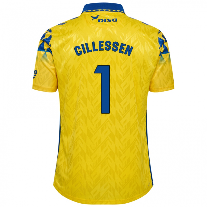 Homme Maillot Jasper Cillessen #1 Jaune Bleu Tenues Domicile 2024/25 T-Shirt Belgique