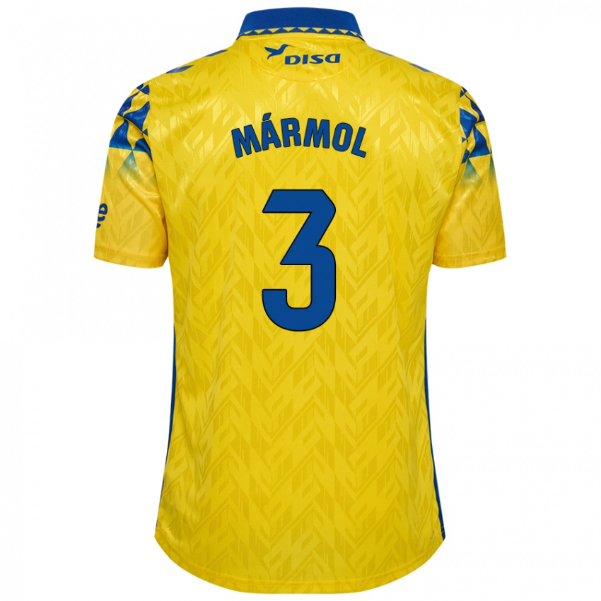 Homme Maillot Mika Mármol #3 Jaune Bleu Tenues Domicile 2024/25 T-Shirt Belgique