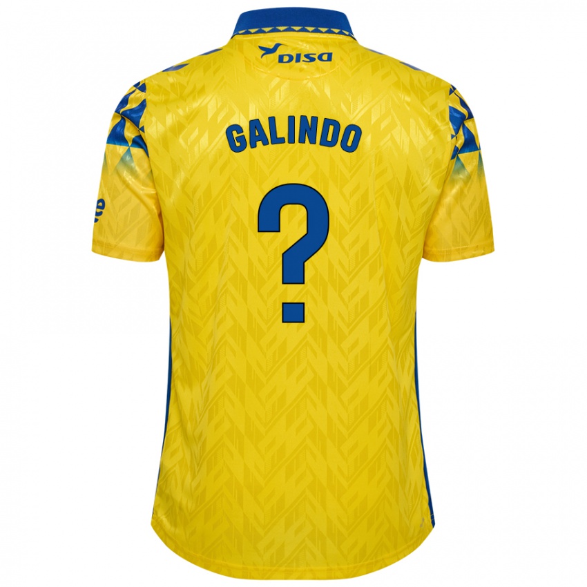 Homme Maillot Cristian Galindo #0 Jaune Bleu Tenues Domicile 2024/25 T-Shirt Belgique