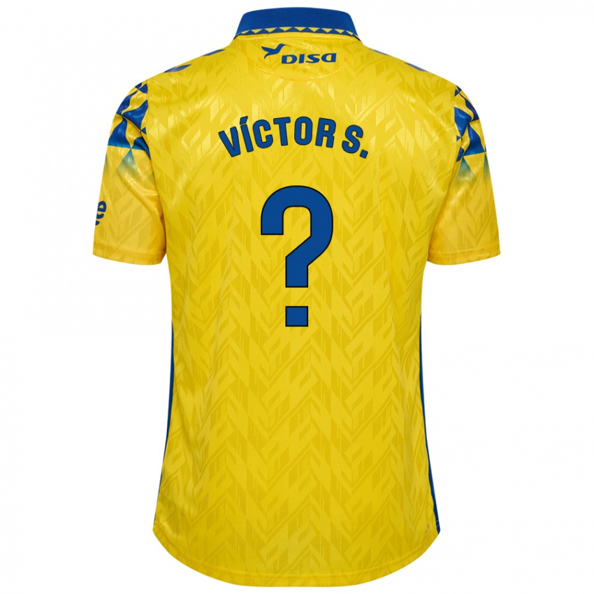 Homme Maillot Víctor Sánchez #0 Jaune Bleu Tenues Domicile 2024/25 T-Shirt Belgique