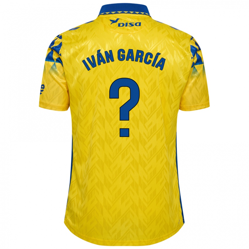 Homme Maillot Iván García #0 Jaune Bleu Tenues Domicile 2024/25 T-Shirt Belgique