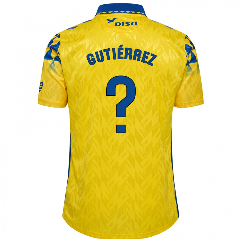 Homme Maillot Marco Gutiérrez #0 Jaune Bleu Tenues Domicile 2024/25 T-Shirt Belgique