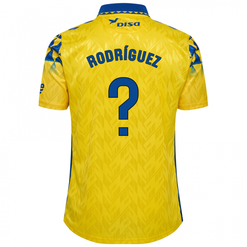 Homme Maillot David Rodríguez #0 Jaune Bleu Tenues Domicile 2024/25 T-Shirt Belgique