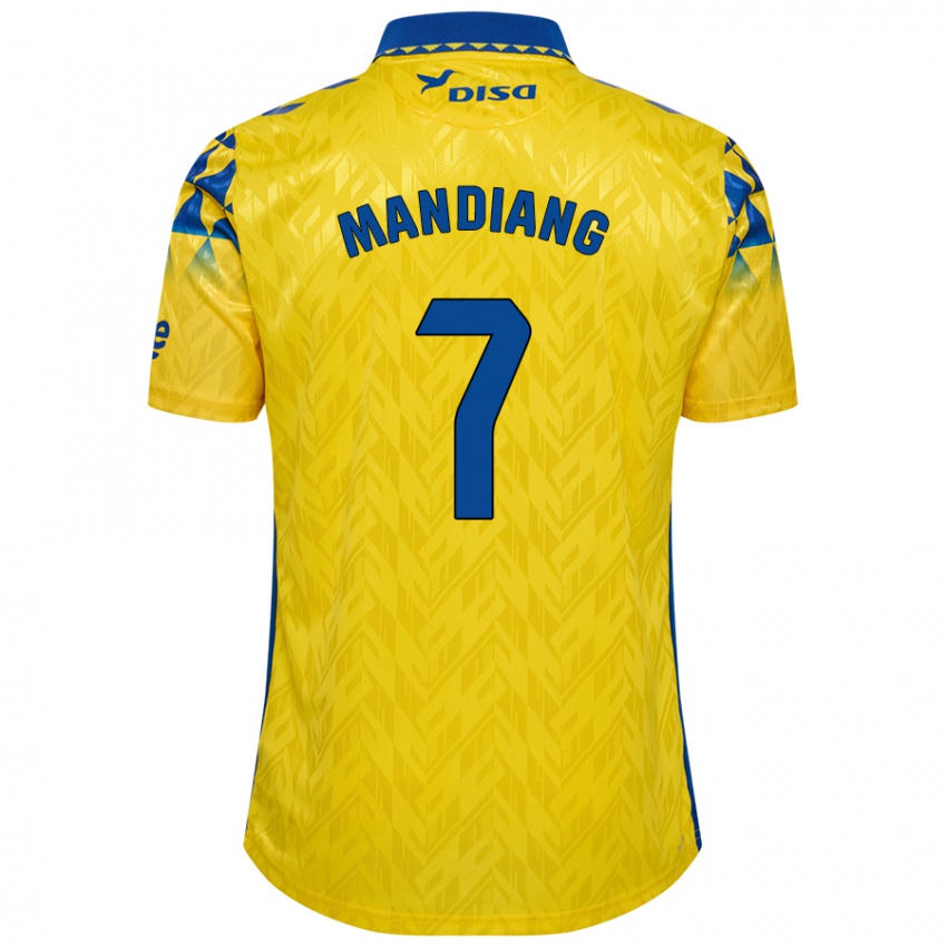 Homme Maillot Saliou Mandiang #7 Jaune Bleu Tenues Domicile 2024/25 T-Shirt Belgique