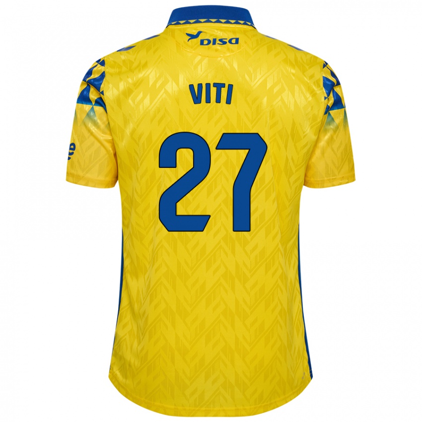 Homme Maillot Viti #27 Jaune Bleu Tenues Domicile 2024/25 T-Shirt Belgique