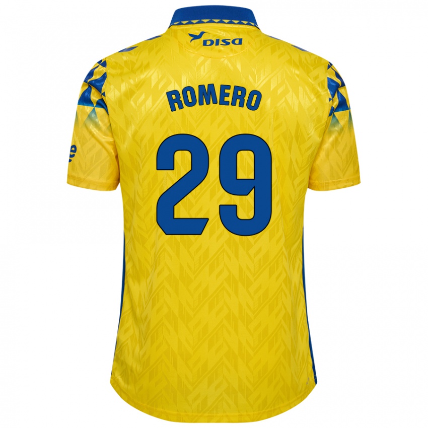 Homme Maillot Elías Romero #29 Jaune Bleu Tenues Domicile 2024/25 T-Shirt Belgique