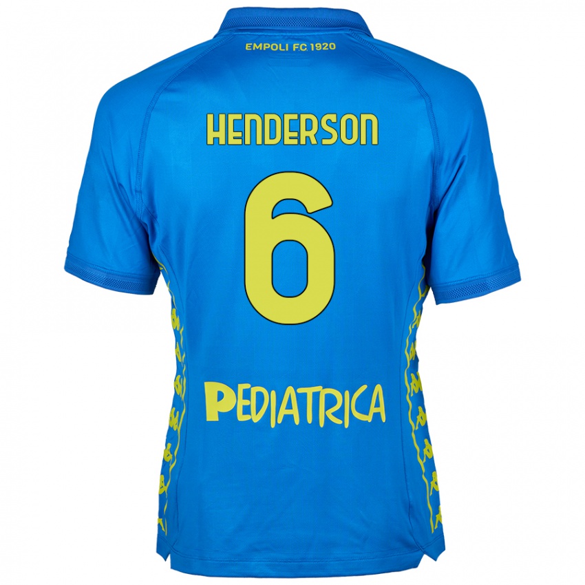 Homme Maillot Liam Henderson #6 Bleu Tenues Domicile 2024/25 T-Shirt Belgique