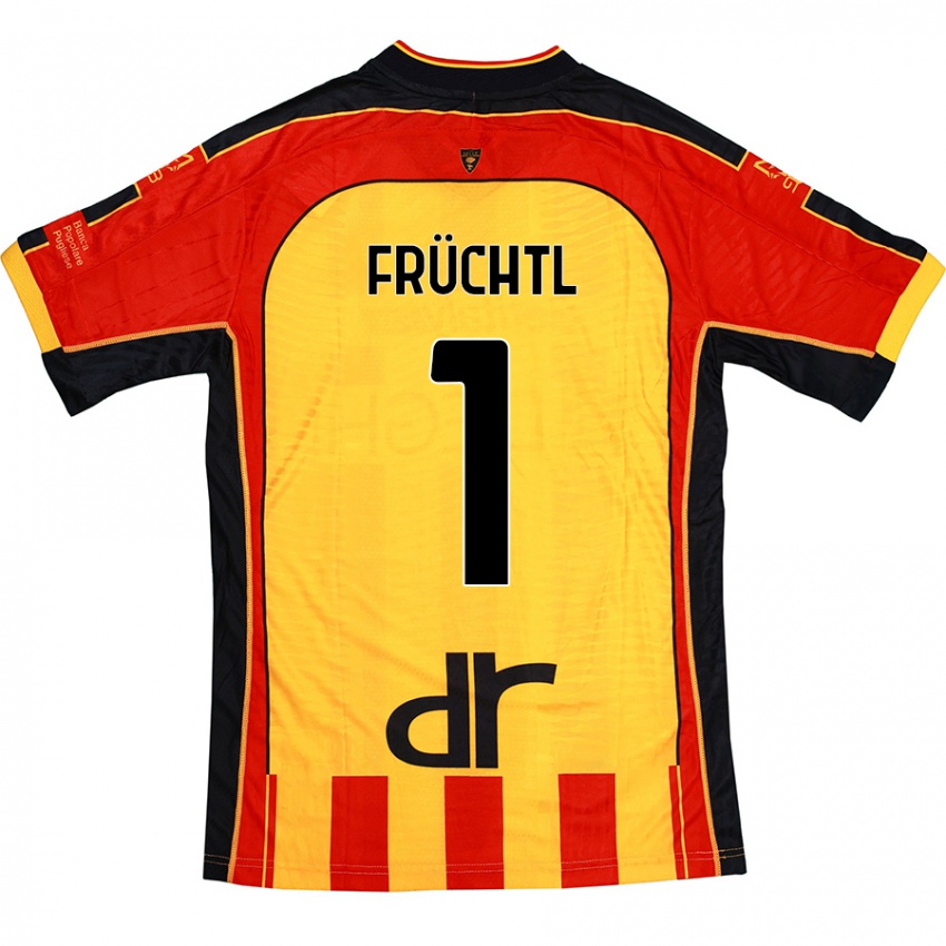 Heren Christian Früchtl #1 Geel Rood Thuisshirt Thuistenue 2024/25 T-Shirt België